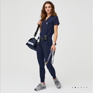 OG Womens Navy Zamora High Waisted Scrub Pants